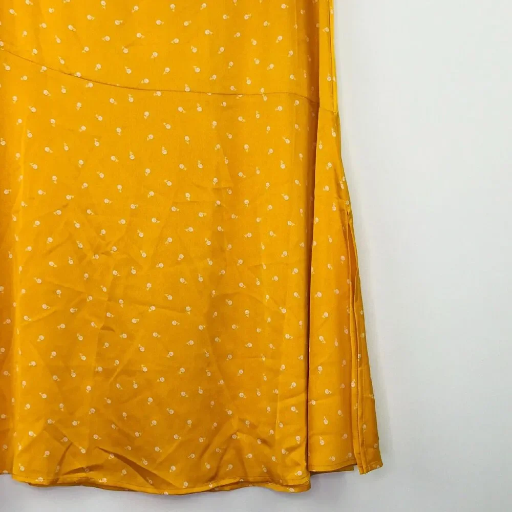 Matilda Jane Good Hart L Skirt Yellow Midtown Midi Side Slit Floral NWT CN26